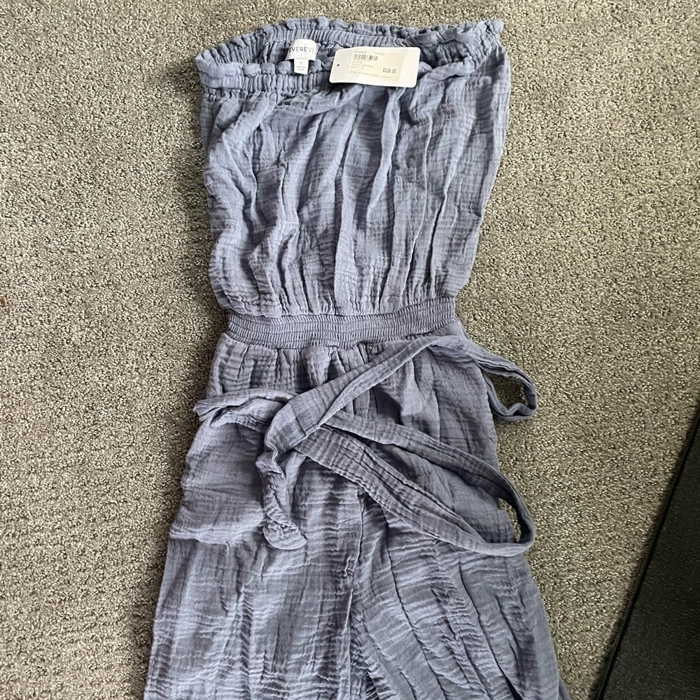 Evereve Blue Strapless Jumpsuit